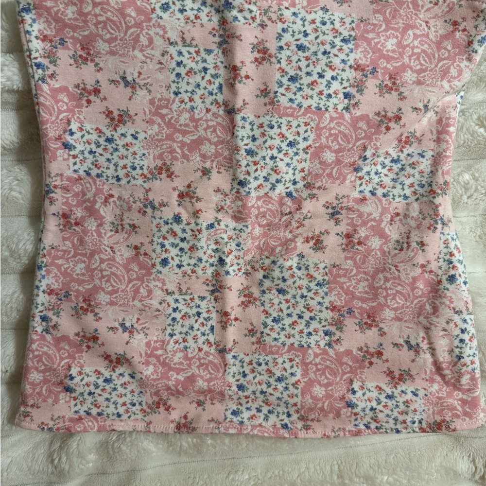 Hollister Pink Floral Patchwork Tube Top